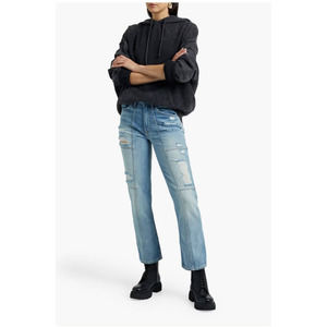 3x1 JUNCTION DISTRESSED HIGH RISE KICK FLARE CROPPED JEANS WOMEN SIZE 27